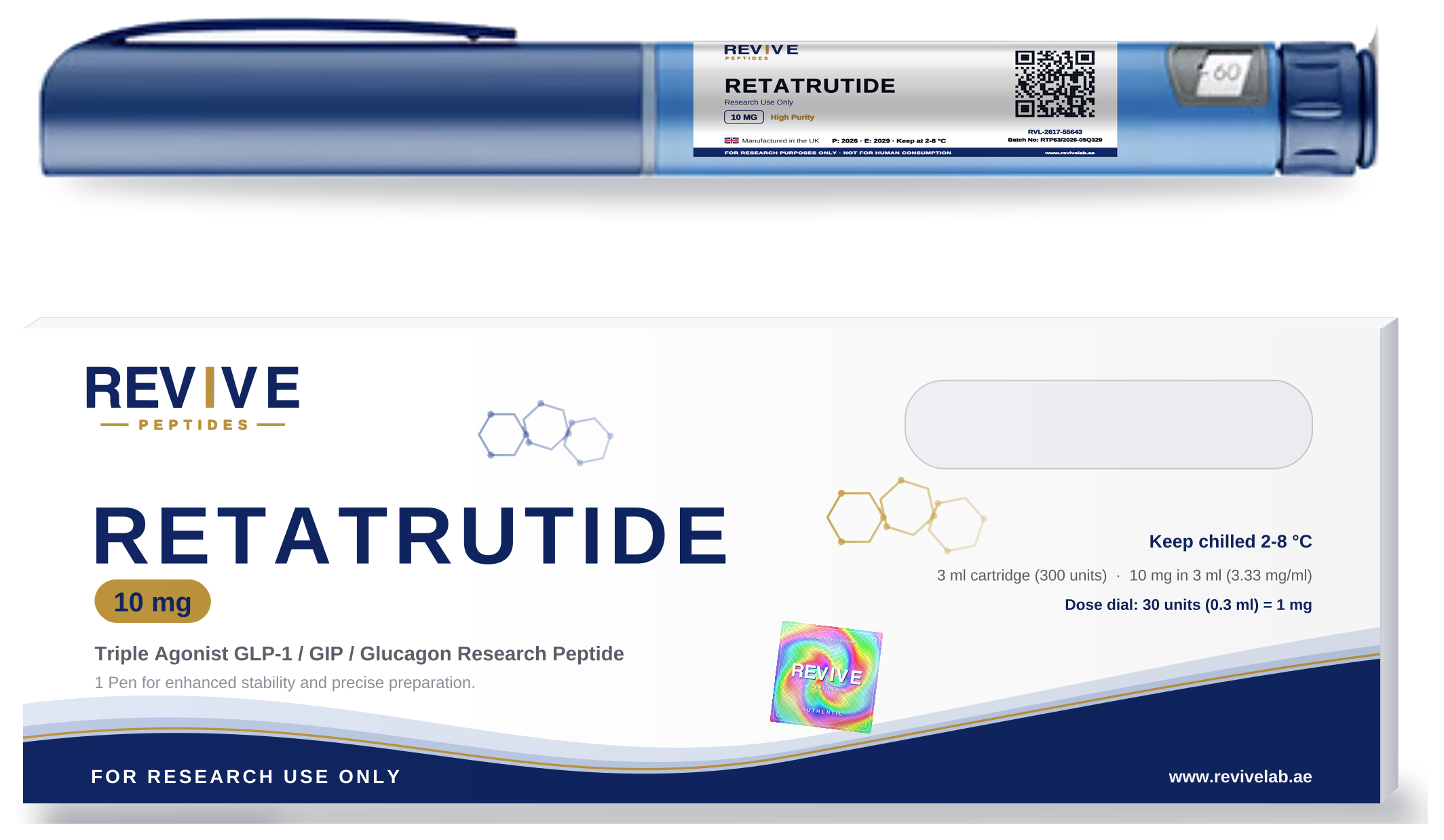 Retatrutide Pen 10 mg research peptide vial UAE